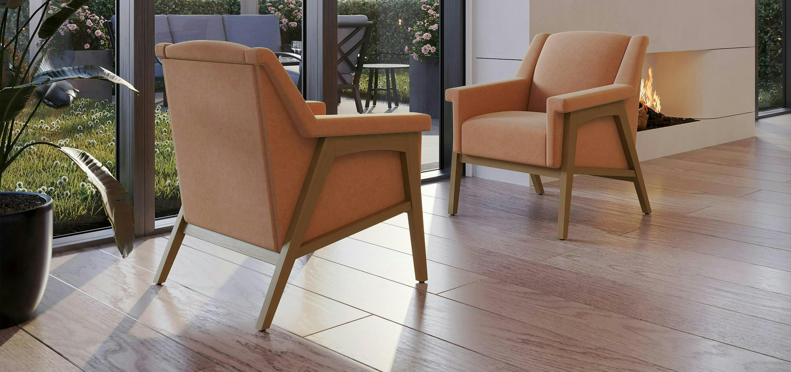 Senior Living Lobby Furniture Featuring  Lounge Chairs